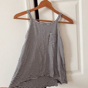 Navy and white striped tank top
